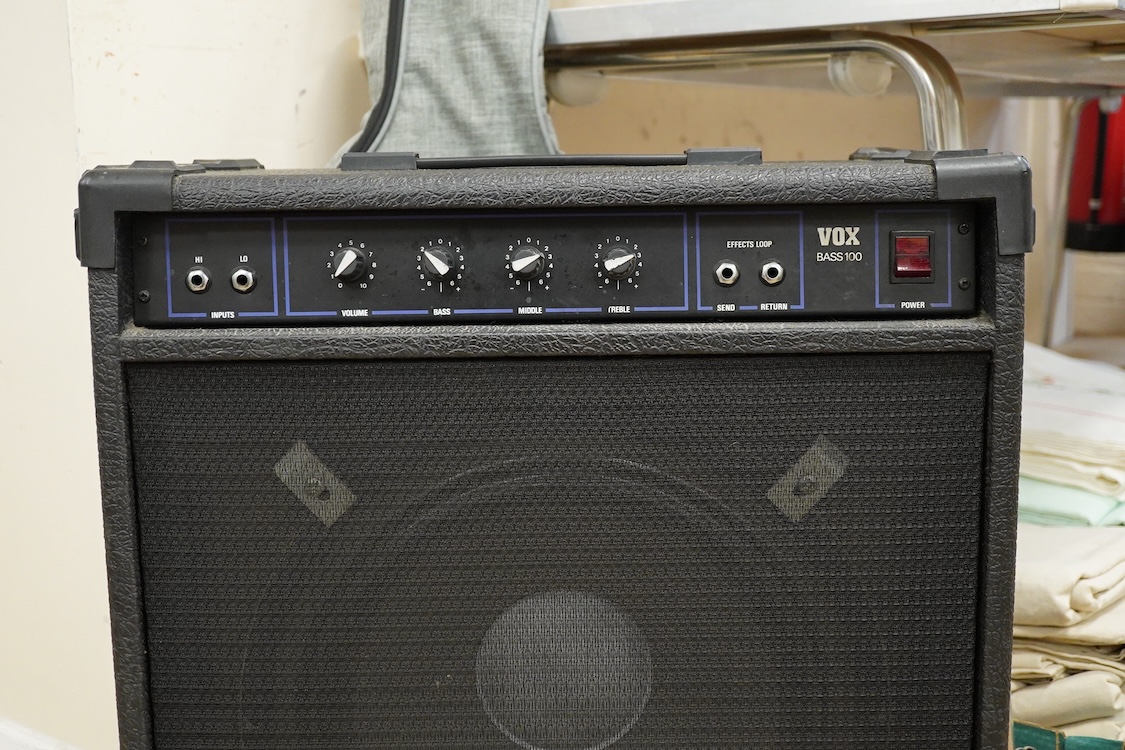 A mid-1980s Vox 100w bass combo amplifier, 58cm high
